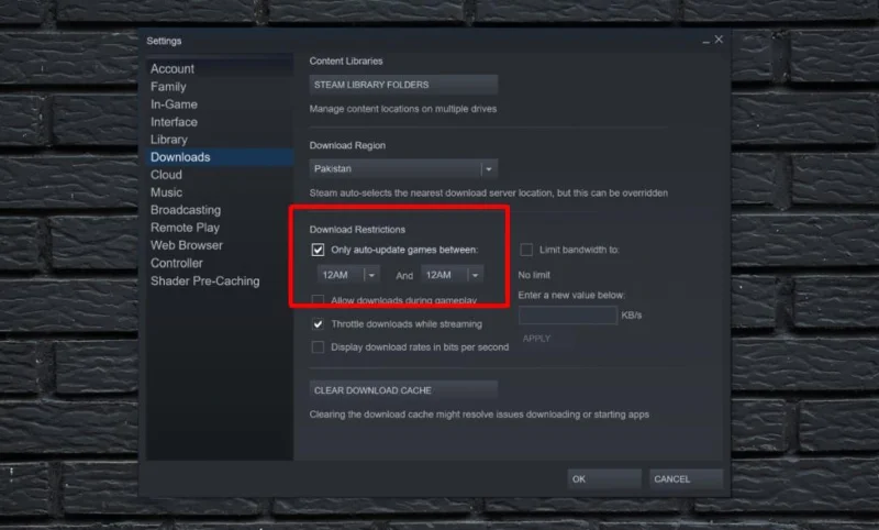如何在 Steam 中禁用自動遊戲更新