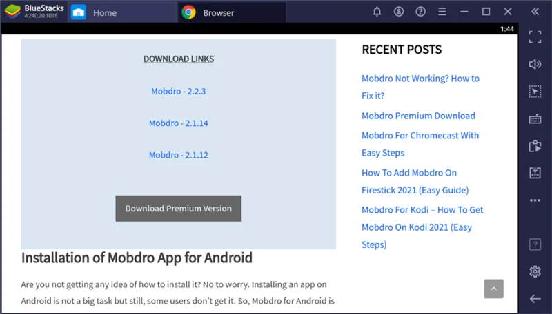 Scarica APK Mobdro