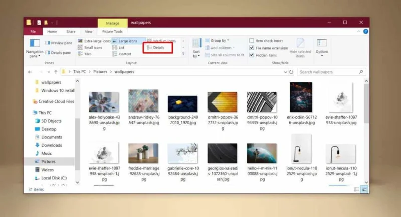 如何在 Windows 10 上的文件資源管理器中重新排列列