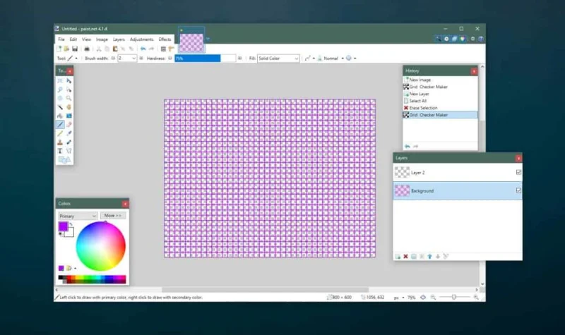 如何在 Windows 10 上的 Paint.net 中創建自定義網格
