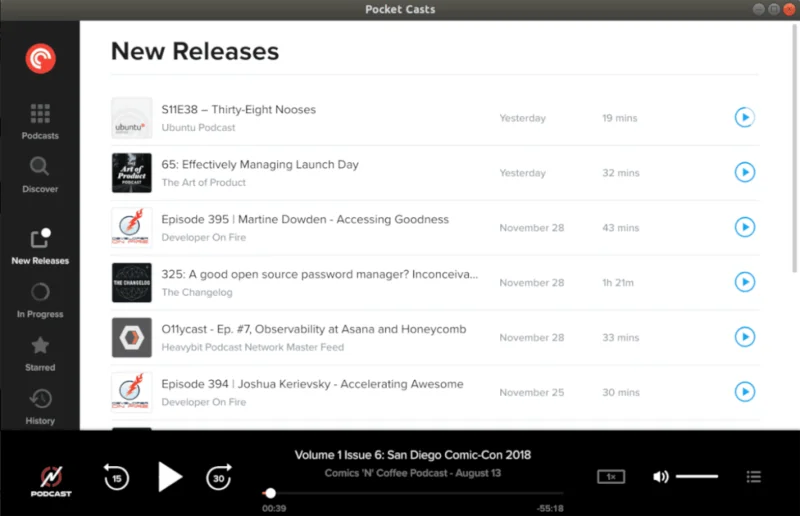 So verwenden Sie die PocketCasts-Webschnittstelle unter Linux