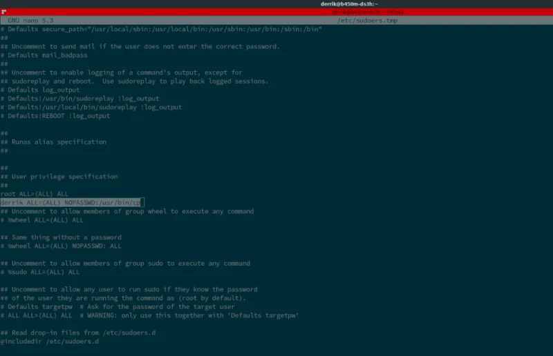 Come eseguire il comando sudo senza password