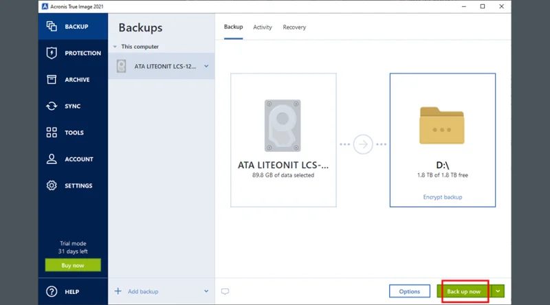Acronis True Image (2021) Download e installazione per Windows e Mac