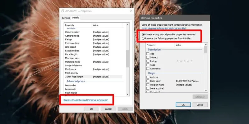 So löschen Sie EXIF-Daten aus Fotos unter Windows 10