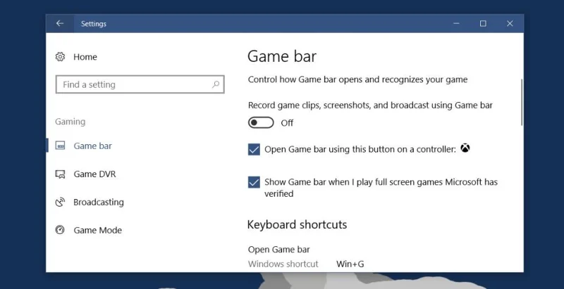Come disattivare la barra di gioco in Windows 10