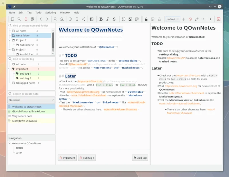 كيفية إعداد QOwnNotes باستخدام NextCloud على نظام Linux