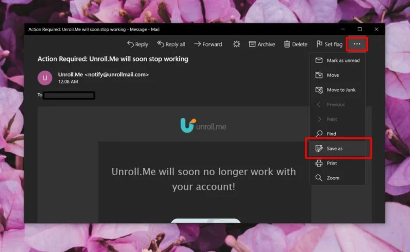 So speichern Sie eine E-Mail-Nachricht