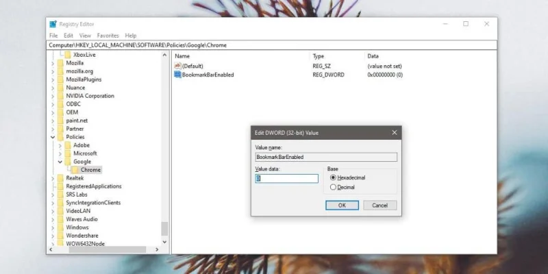 如何在 Windows 10 上的 Chrome 的新標籤頁中隱藏書籤欄