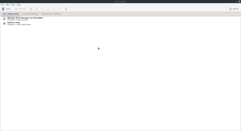Grub Customizer Liste