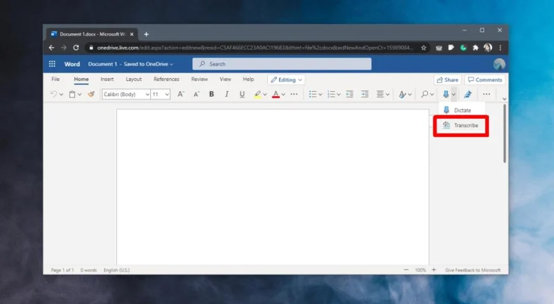 So transkribieren Sie Audio mit Office 365 online
