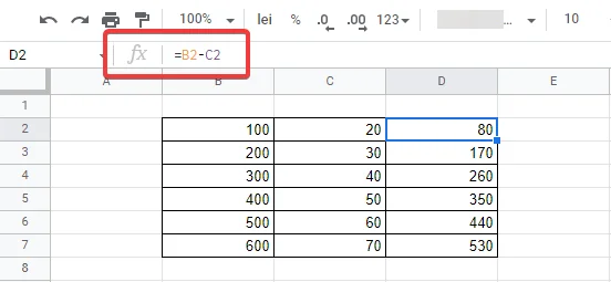 كيفية الطرح في أوراق Google (الدليل الكامل)