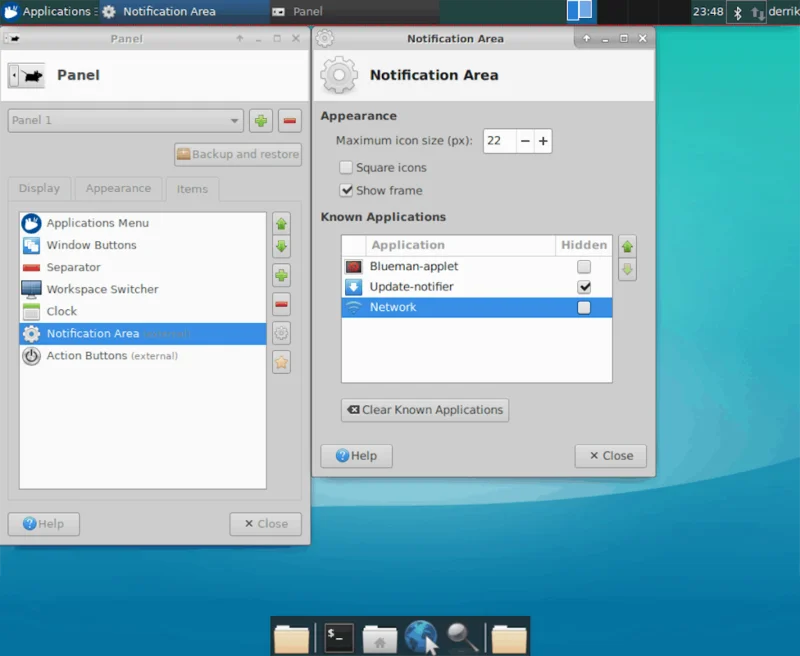 Bagaimana untuk menyembunyikan apl daripada dulang sistem dalam XFCE4