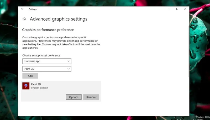 Come gestire le prestazioni grafiche per app su Windows 10