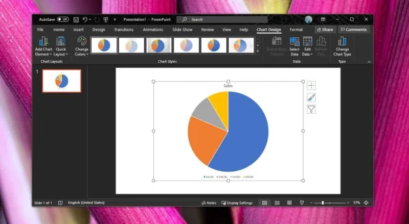 Office 365용 PowerPoint에서 차트 테마의 사용자 지정 색을 설정하는 방법