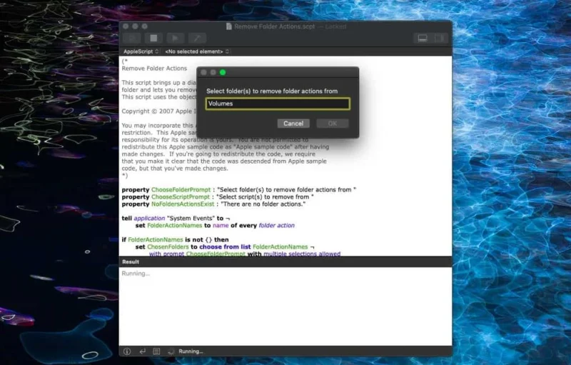 So löschen Sie eine Ordneraktion unter macOS