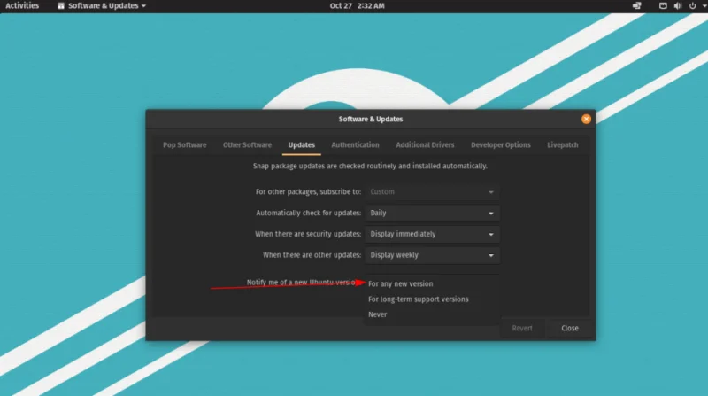 كيفية الترقية إلى Pop_OS 20.10