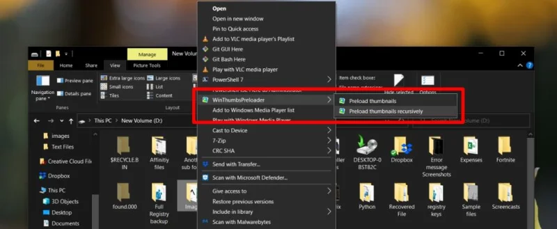 如何在 Windows 10 上預加載文件和文件夾的縮略圖