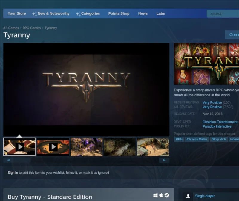 كيف تلعب Tyranny على Linux