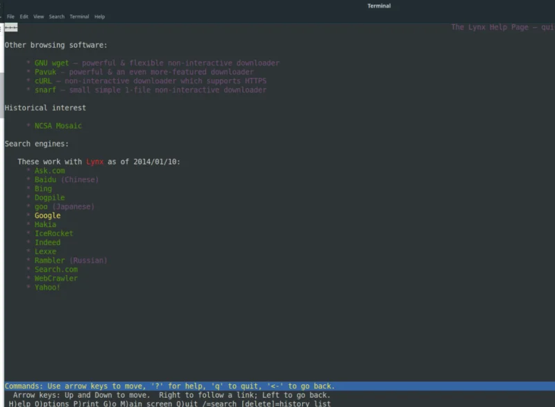 Bagaimana untuk mencari internet dari terminal Linux anda