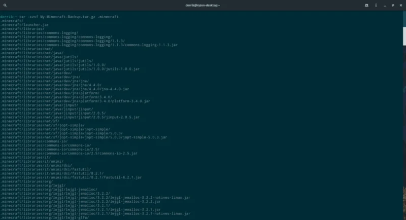 So sichern Sie Minecraft-Welten unter Linux