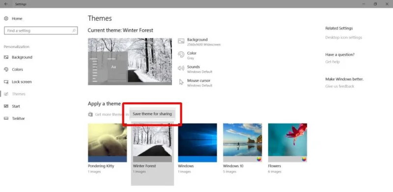 如何在 Windows 10 中導入和導出主題