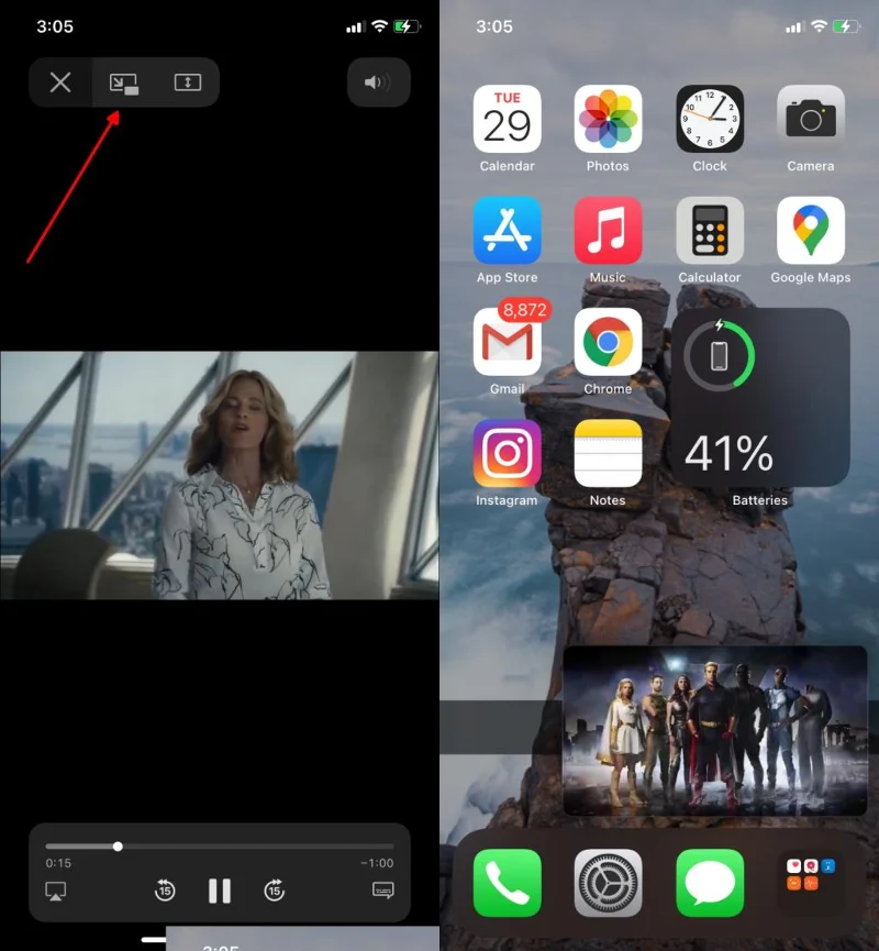 Web-Apps im Bild in Bild Modus
