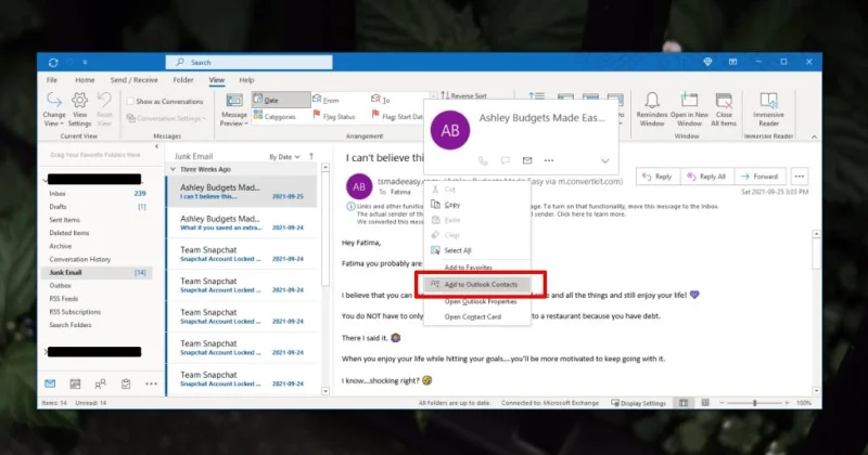 Come riparare Outlook continua a inviare e-mail alla cartella Posta indesiderata o Spam
