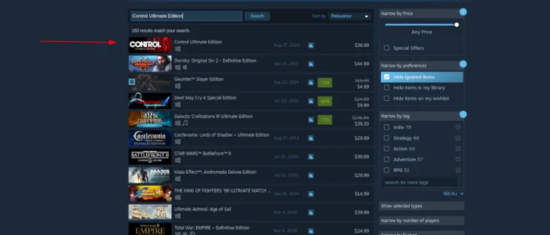 Come giocare a Control Ultimate Edition su Linux