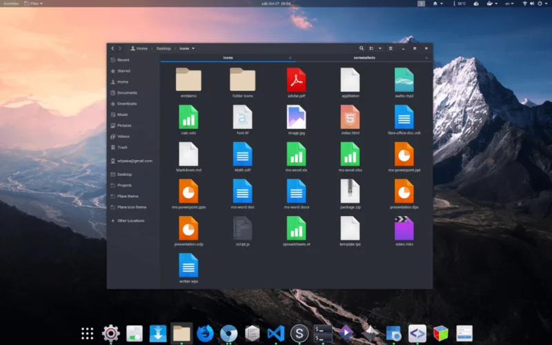 Cara memasang tema ikon Kapal terbang pada Linux