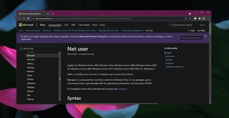 如何在 Windows 10 上使用 Net User 命令