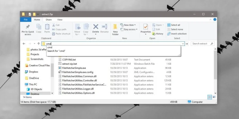 So öffnen Sie ein Eingabeaufforderungsfenster im Datei-Explorer unter Windows 10