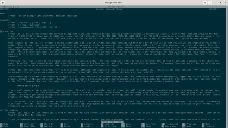 LinuxでNanoテキストエディタを使用する方法
