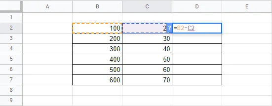 كيفية الطرح في أوراق Google (الدليل الكامل)