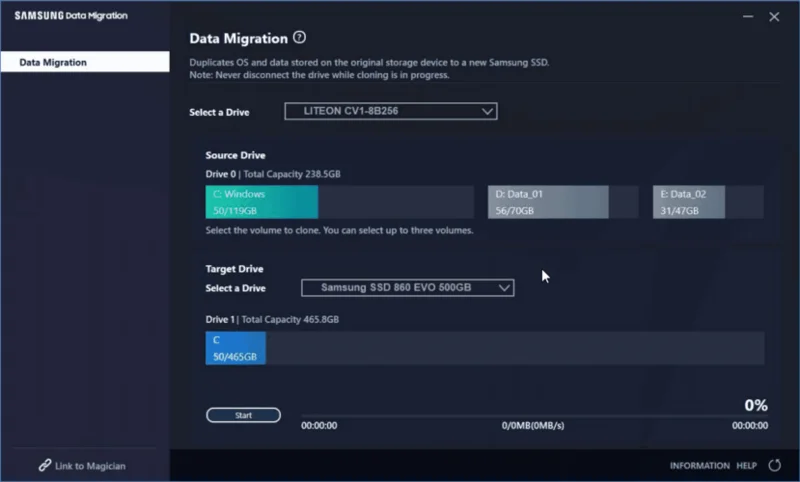 Utilizza Samsung Data Migration
