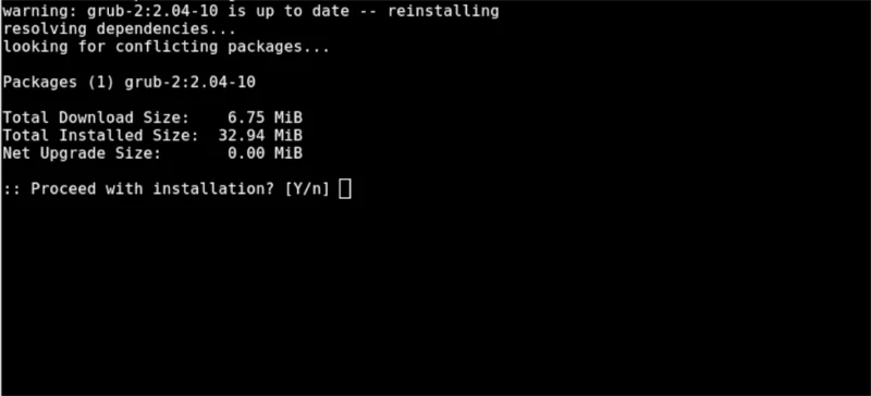 كيفية إعادة تثبيت Grub على Arch Linux