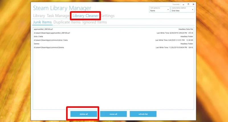 So bereinigen Sie den SteamLibrary-Ordner unter Windows 10