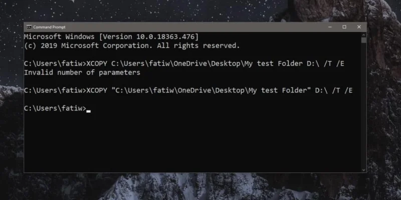 Verwendung von Anführungszeichen in der Eingabeaufforderung unter Windows 10