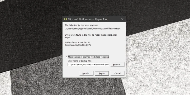 So reparieren Sie die Outlook OST/PST-Datei unter Windows 10