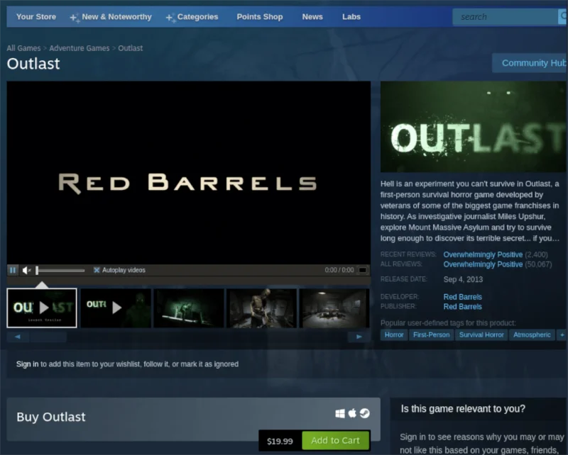 كيف تلعب Outlast على Linux