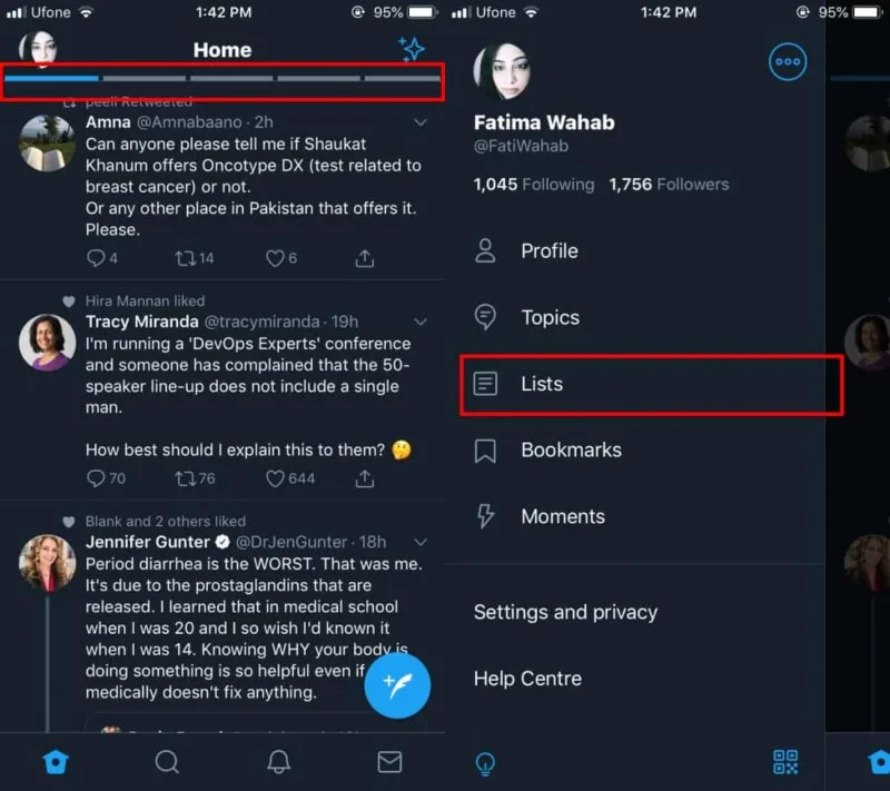 Come bloccare/sbloccare i feed dellelenco dalle app di Twitter