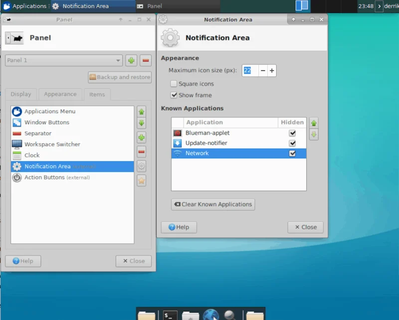 Bagaimana untuk menyembunyikan apl daripada dulang sistem dalam XFCE4