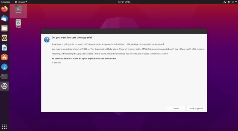 كيفية الترقية إلى Ubuntu 21.04