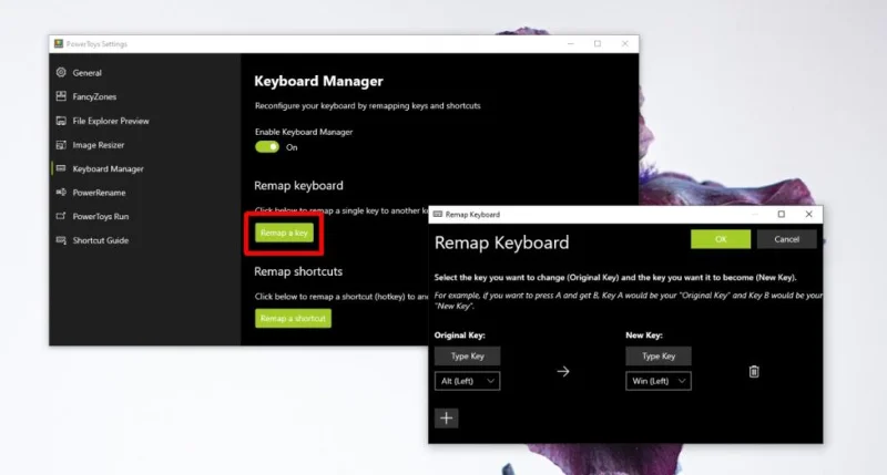 如何在 Windows 10 上不使用 AutoHotKey 重新映射鍵
