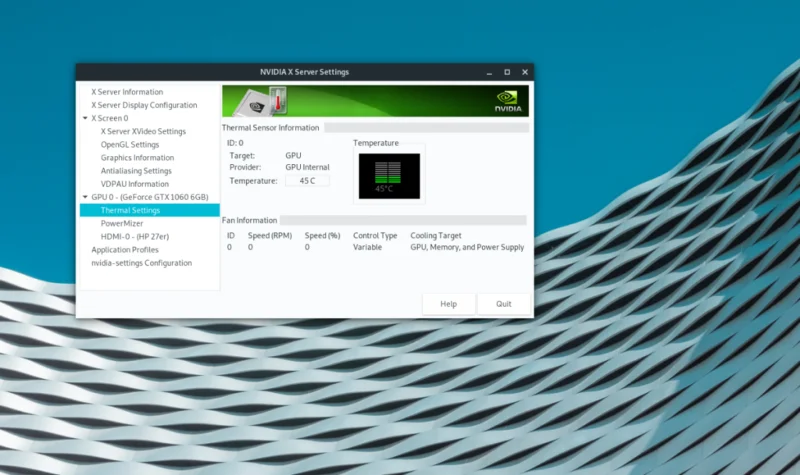 Configurações Nvidia