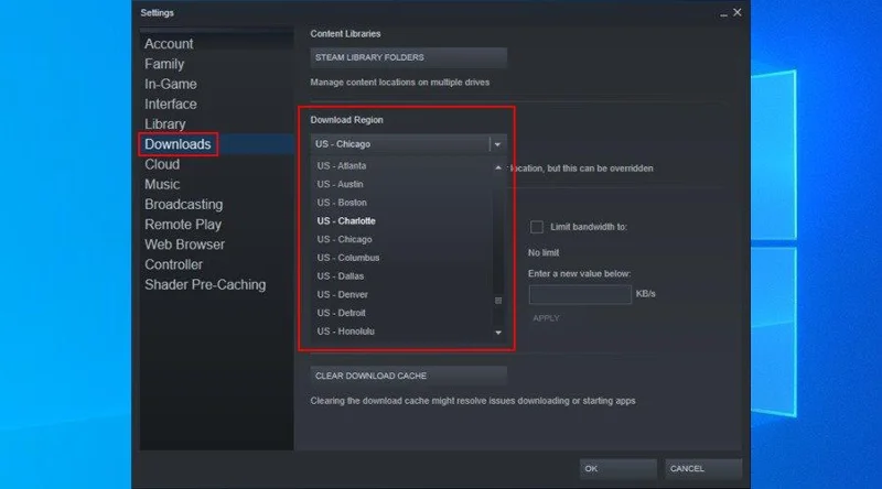 Steam-Download langsam? Hier ist, was Sie für eine bessere Steam-Download-Geschwindigkeit tun können