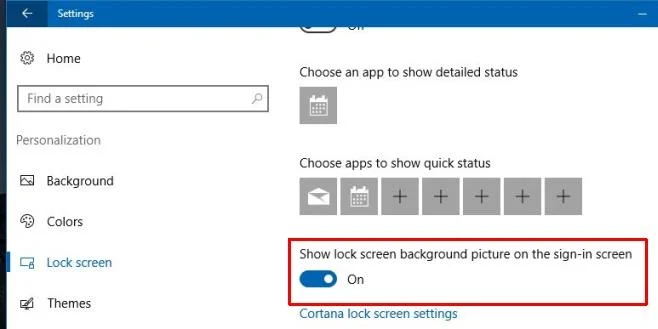 在 Windows 10 中更改登錄屏幕背景