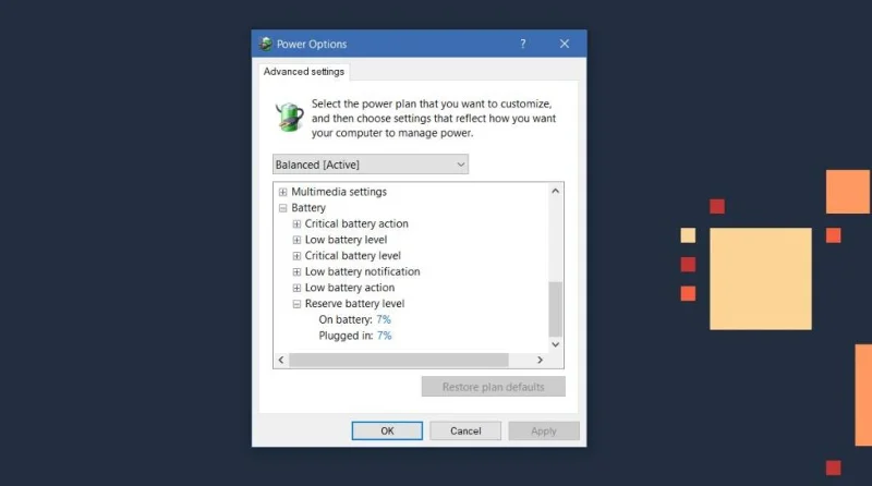 So ändern Sie den Reserveakkustand in Windows 10