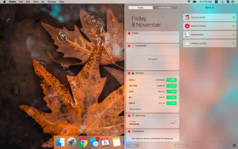 So fügen Sie Widgets in der Mitteilungszentrale auf macOS hinzu/entfernen