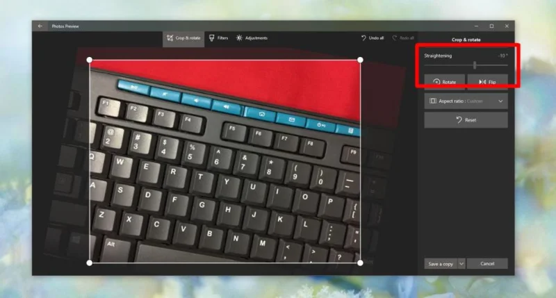 如何在 Windows 10 上拉直照片
