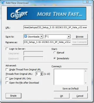Gigaget – DAP 和 Orbit 下載管理器的替代品